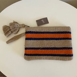 J. Jill Wristlet Tassels Jute Mult-Color Tan‎ Orange & Blue NWT